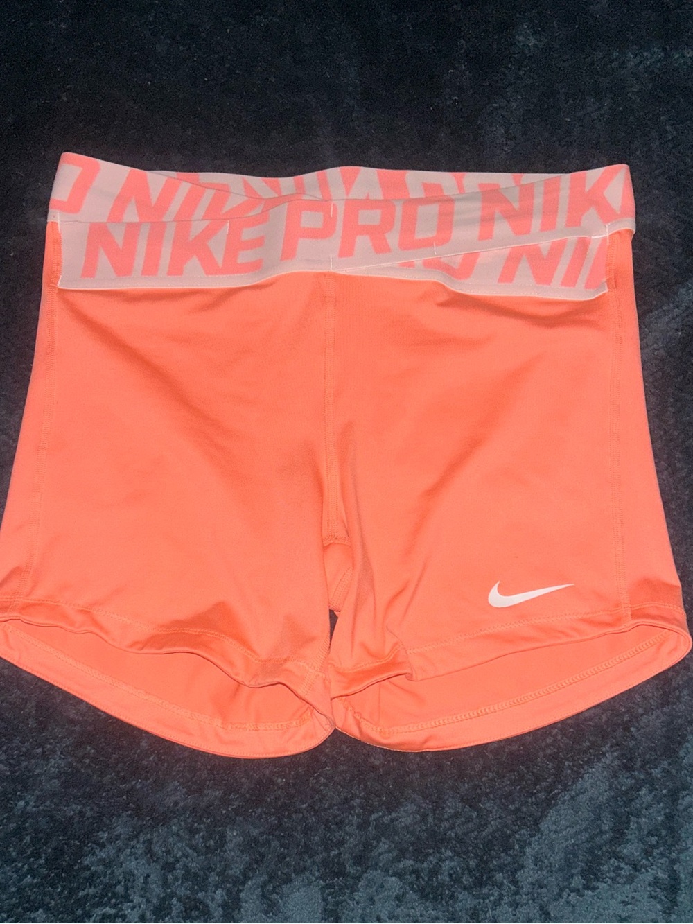 Nike Women's Coral-Orange Pro Athletic Shorts